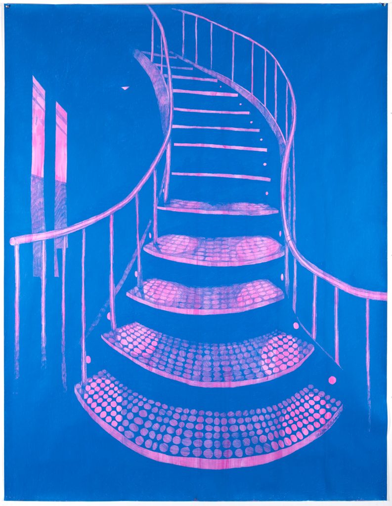 The Staircase, pencil and ink on paper, 200X150 cm, 2019. Sold